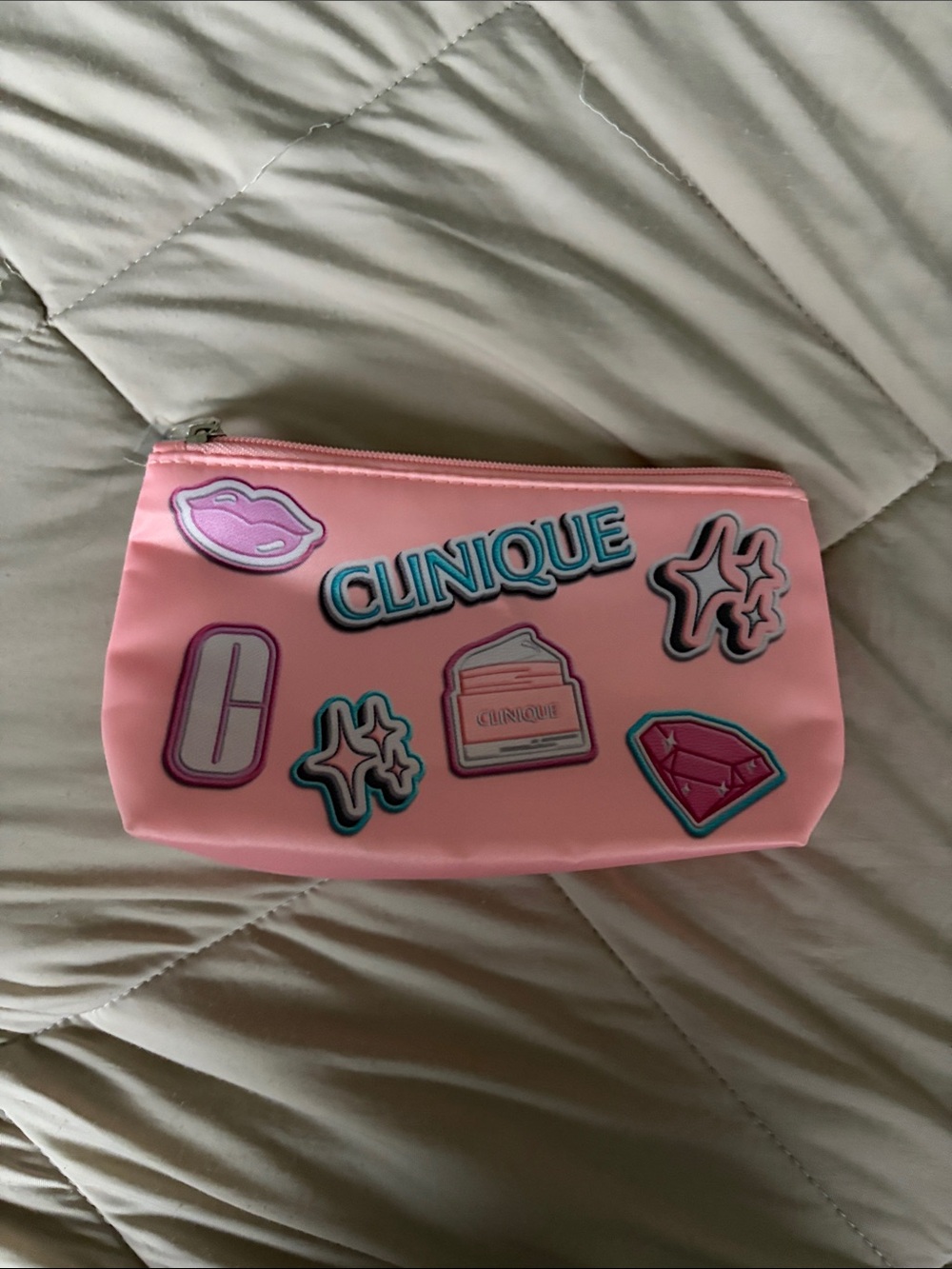 Pink Clinique Cosmetics Bag